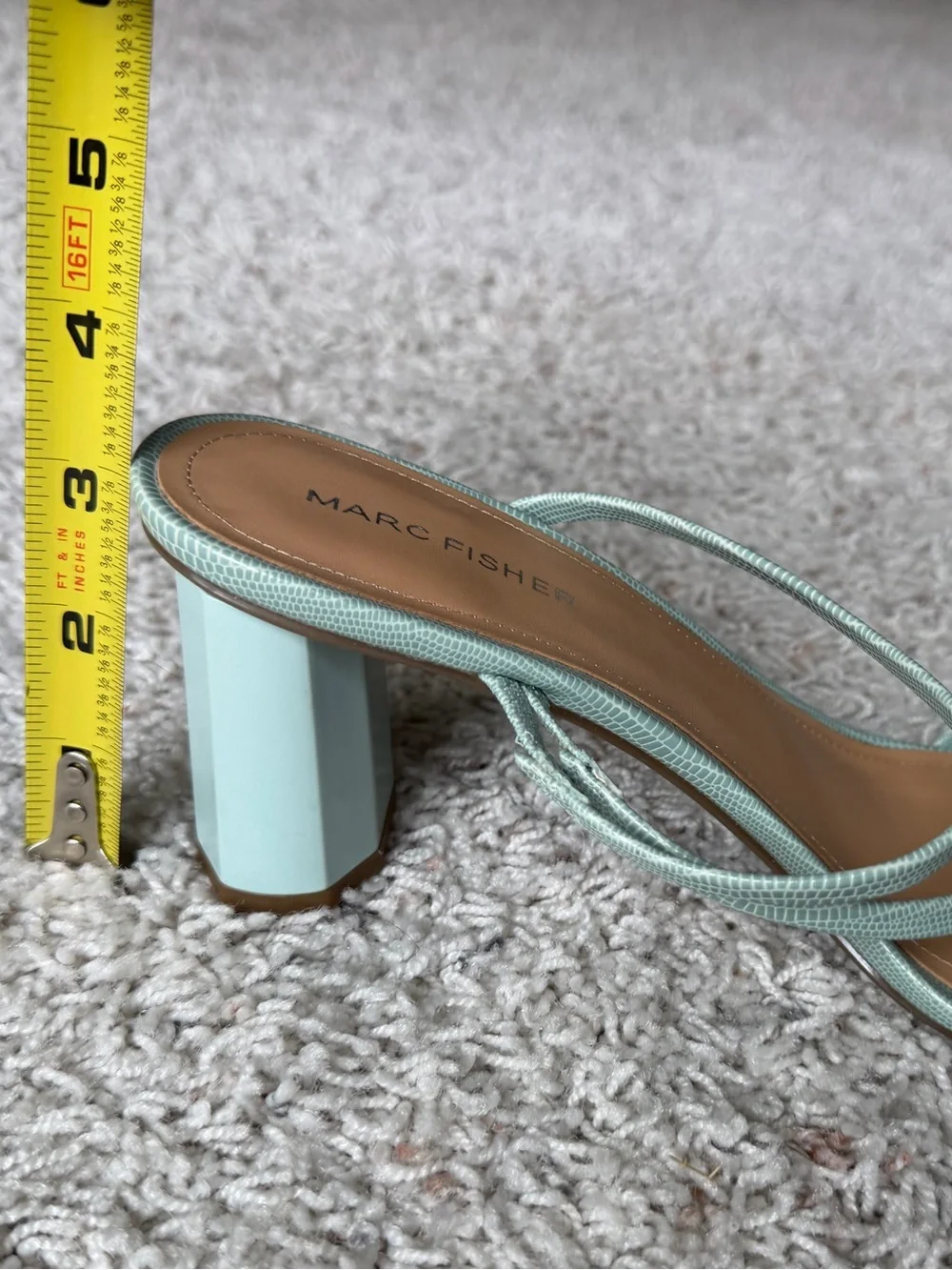 Marc Fisher Mint Green Strappy Block Heel Sandals